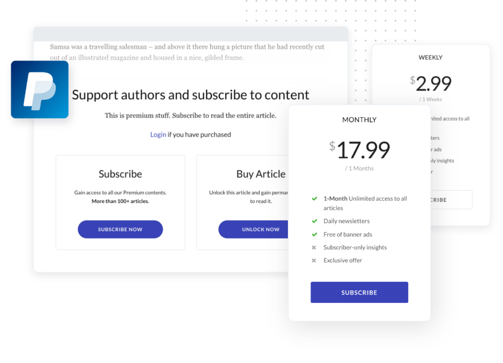 Jeg Paywall & Content Subscriptions System with Paypal for WooCommerce - 2