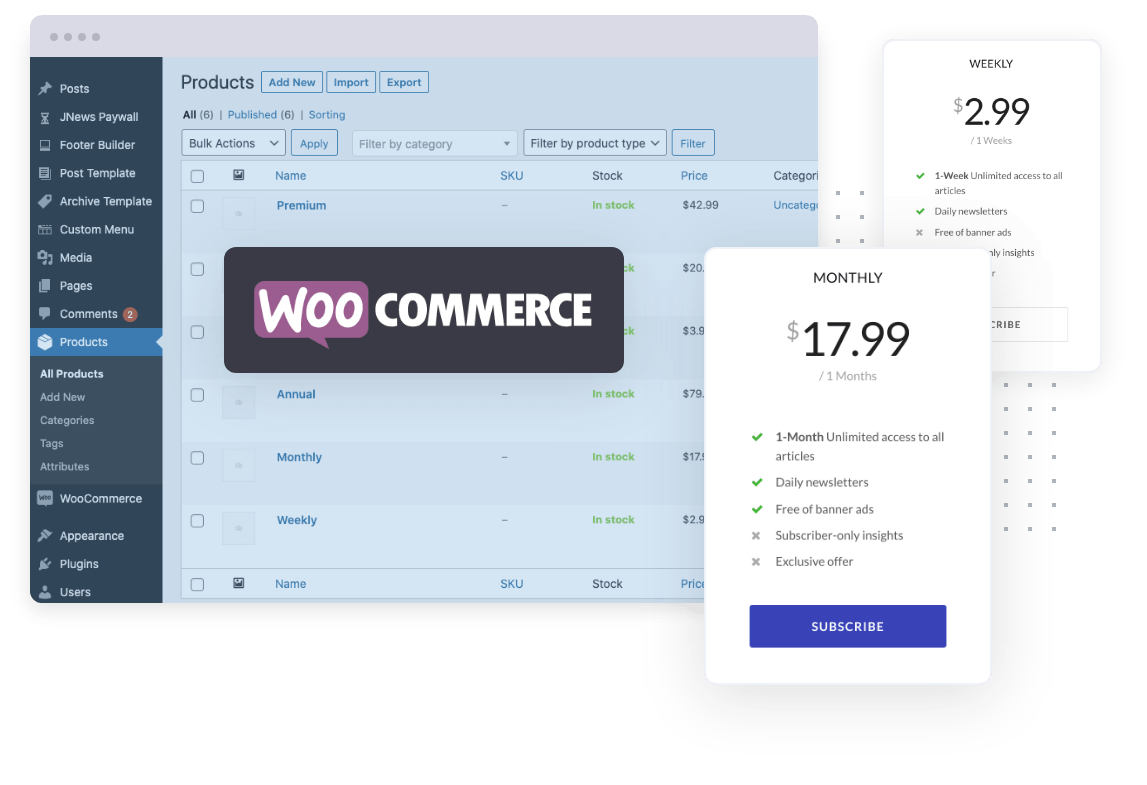 Jeg Paywall & Content Subscriptions System with Paypal for WooCommerce - 3